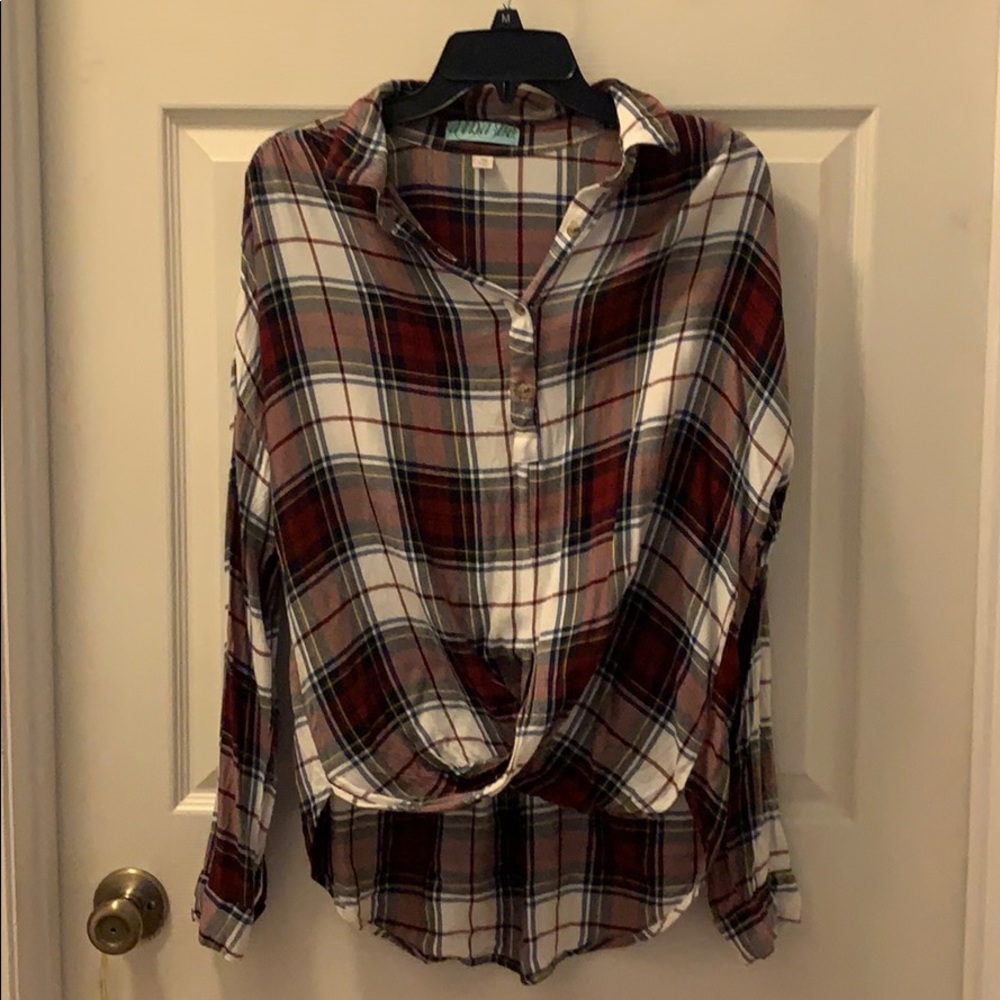 Dina be cross front flannel shirt
